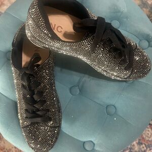 INC International Concepts Black Glitter Sneakers